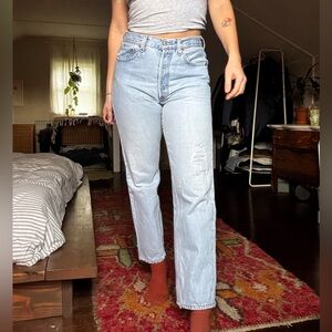 Vintage Levi's 501 High Rise Light Blue Jeans